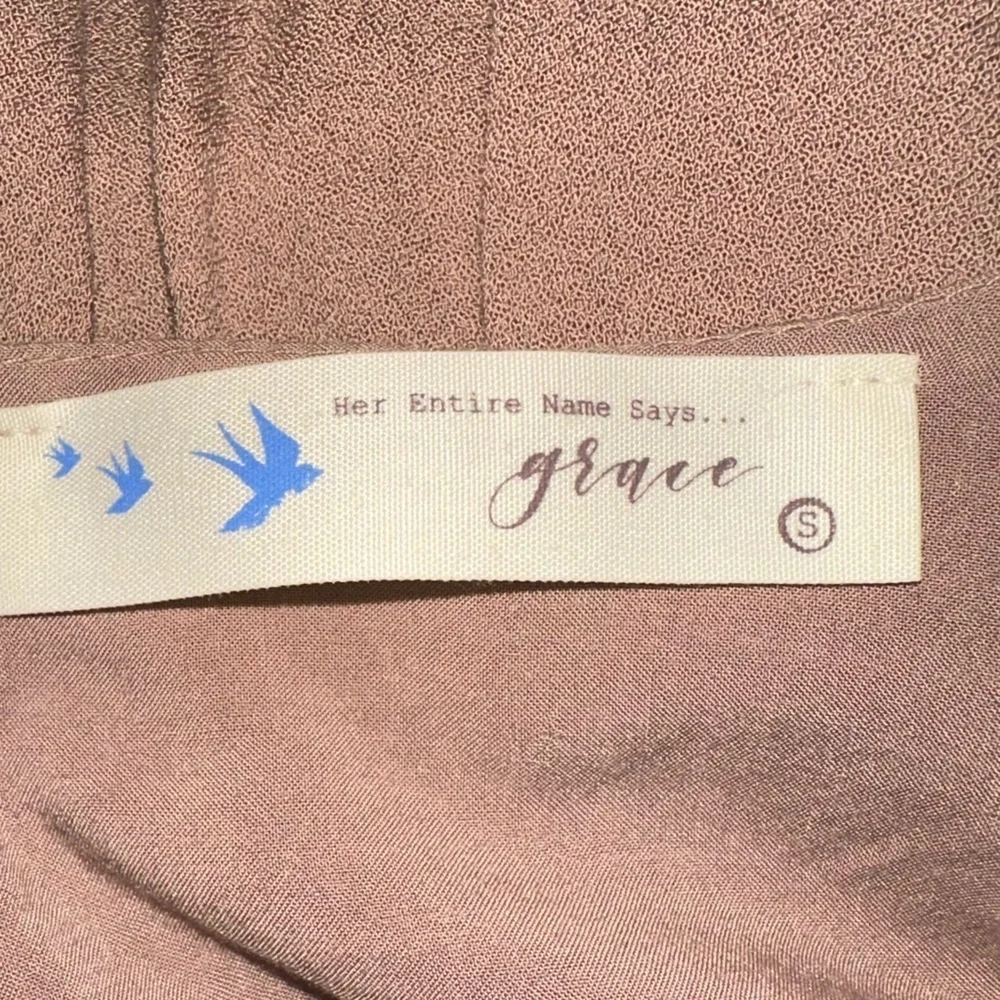 Her Entire Name Says Grace Brown Babydoll Dress Small - Picture 7 of 8